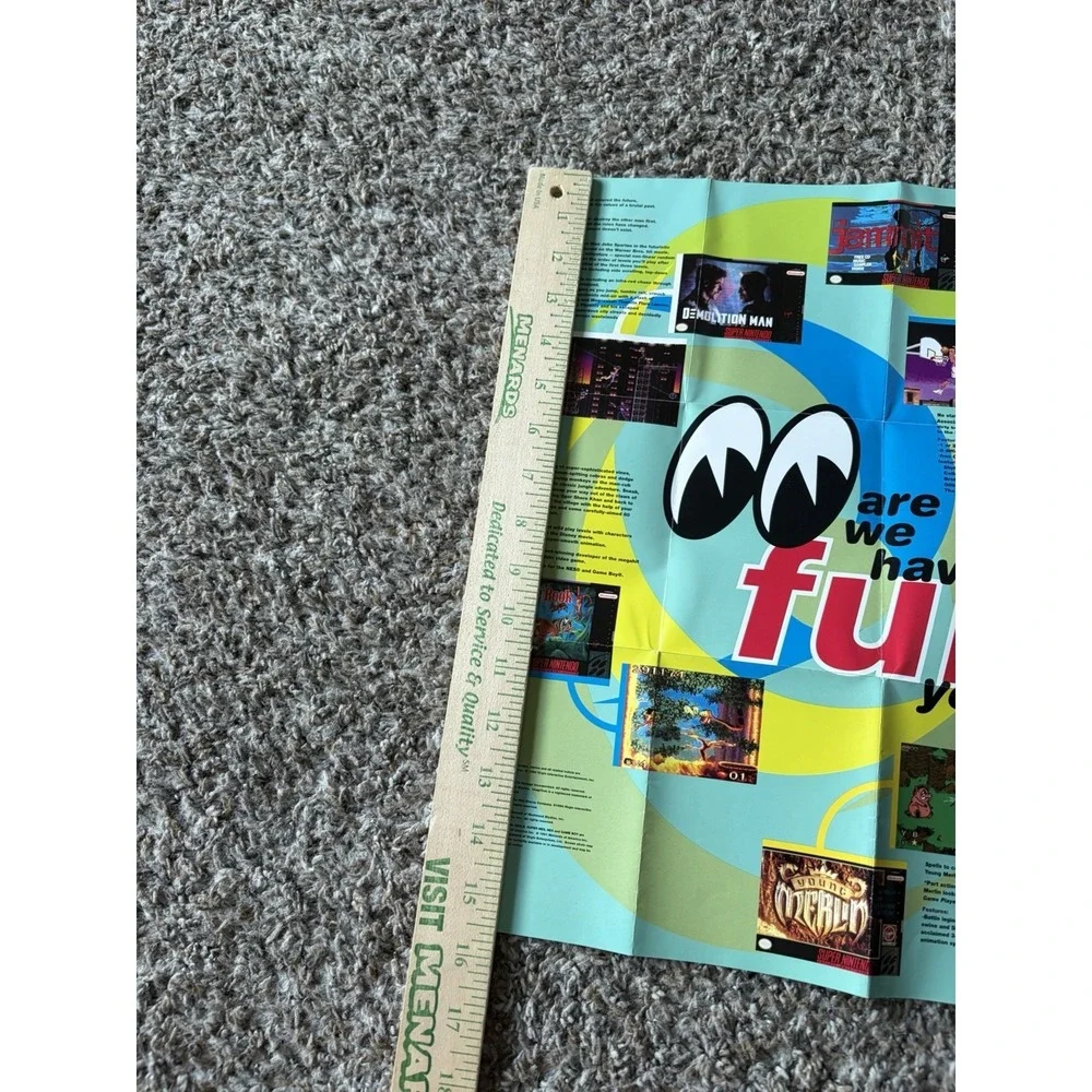 Virgin 1 (Super Nintendo , 1994) Rare Poster Only P-VIR-SNS-USA-1